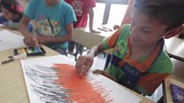 The children drawing Syrian war memories