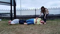 'We were both flat out on the floor'
