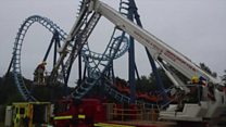 Man rescued from stranded rollercoaster