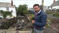 Big clean-up begins in flood-hit Cornish village