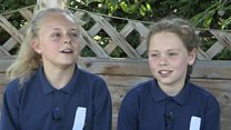 The kids speaking Welsh at school