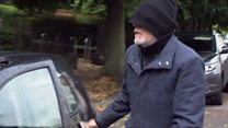 Football abuse accused arrives at court