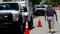 Florida man shoots lorries outside home