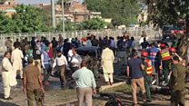 لاہور میں دھماکے کے بعد کے مناظر