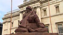 Watch: The statue of a soldier made from the mud of a WWI battlefield.