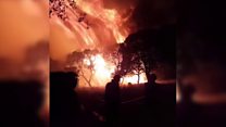 Tourists flee France fires