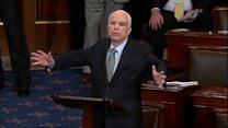 Watch McCain topple Trump's healthcare bill