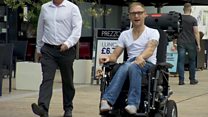 The man with the disco wheelchair
