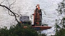 Digger driven into lake at nature reserve