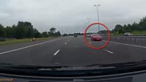 Dashcam video captures wrong-way driver