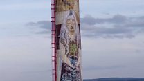 The robot spray-painted chimney