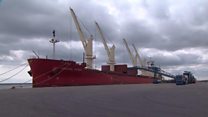The ship with 10% of UK barley export