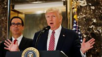 How does president Trump respond to hate?