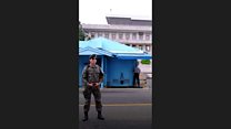 On the border between North and South Korea