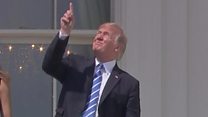 Donald Trump looks directly at the Sun