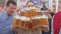 Man carries 29 beers to beat own record