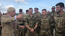 Boris meets Hurricane Irma aid troops