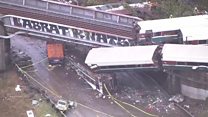 Aerial video shows scale of US derailment