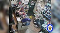 Shopkeeper takes on clown mask knifeman