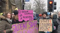 Students on the university picket line