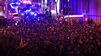 Catalan protesters clash with police