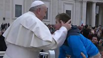 Pope gives ride to boy with Down's syndrome