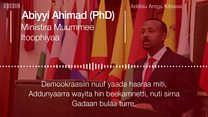 Haasawa Ministirri Muummee haaraan Itoophiyaa Dr. Abiyyi Ahimad taasisan keessaa