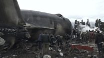 Algeria plane crash scene footage emerges