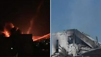 Missile strikes: Before and after