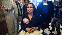 Newborn makes history at US Senate - and so does her mother