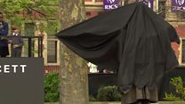 The moment the Fawcett statue was unveiled