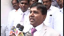 අමාත්ය විජේදාස රාජපක්ෂ සිය අදහස් දක්වමින්
