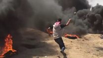بالفيديو: قتلى في اشتباكات على حدود غزة