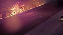 Truck driver survives highway fireball