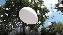 Balloon tribute to Liege victims