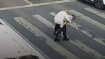 Police officer's piggyback rescue