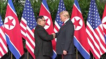 Trump Kim: The moment they shook hands