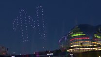 Drone light display celebrates the North