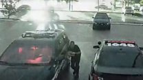 Police officer escapes lighting strike