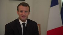 Onyeisiala Macron sụrụ Pidgin na Lagos
