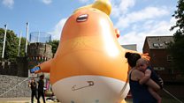 Trump baby blimp ready to take first steps
