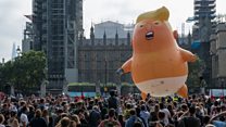 Perezida Trump yakiriwe n'imyiyerekano mu Bwongereza