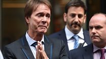 Emotional Sir Cliff speaks outside court