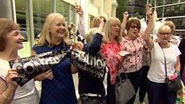 Sir Cliff fans sing 'Congratulations' after win