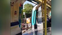 Tube train filmed with doors wide open