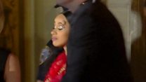 Cardi B leaves Minaj scuffle with bump