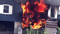 Suspected gas explosions set homes ablaze