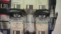 Obsolete floppy disks turned into art