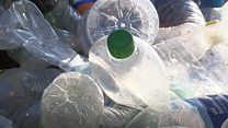 Paying for parking with plastic bottles