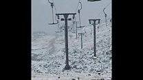 Autumn snow falls in Highlands